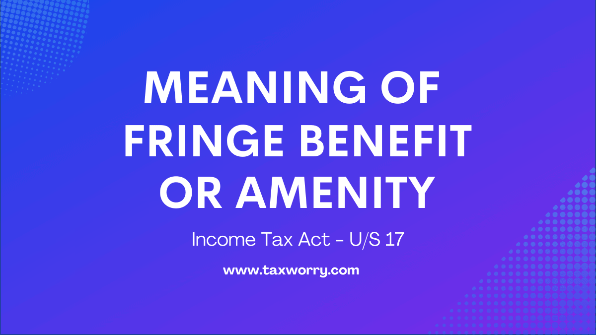 meaning of fringe benefit or amenity
